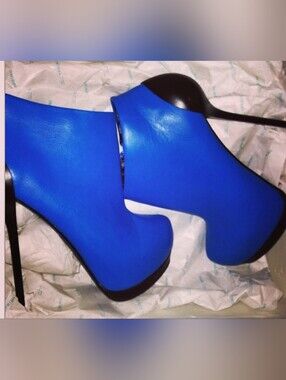 Women's Electric Blue High Heel Ankle Boots